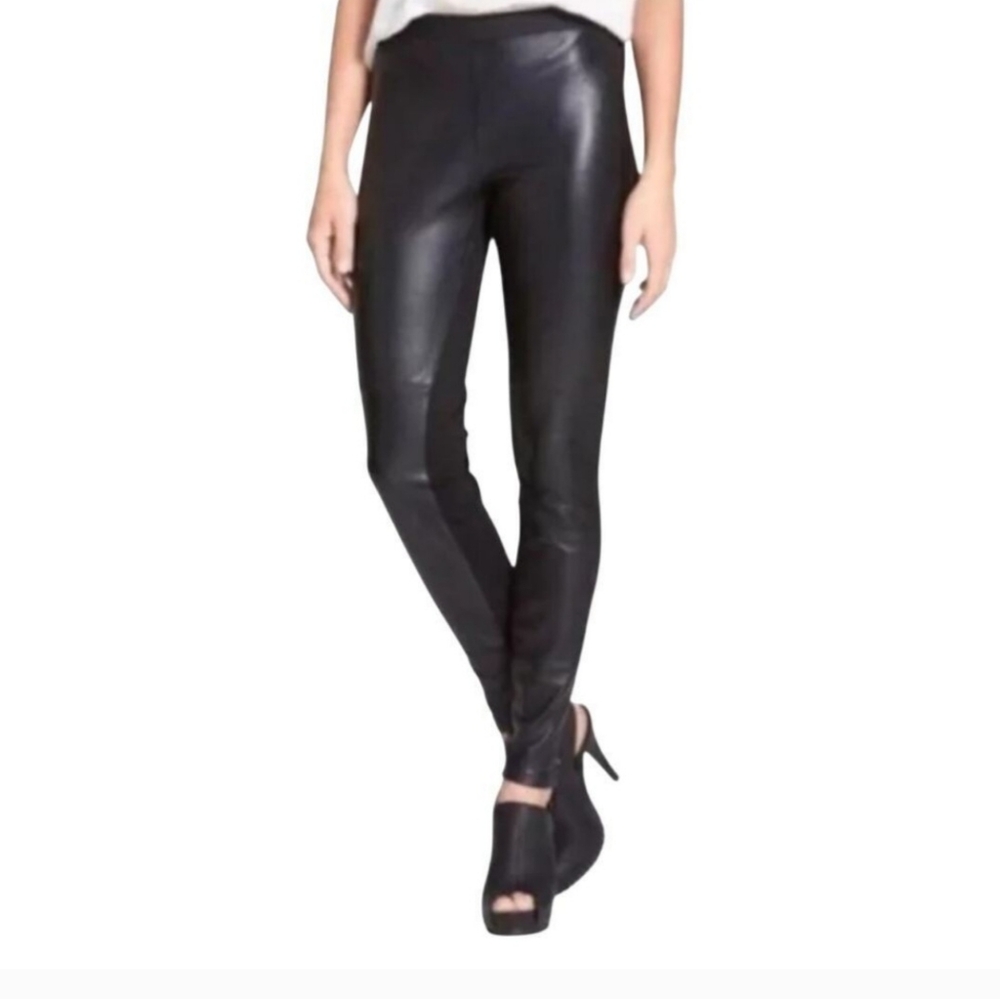 Eileen Fisher | Leather Front Panel Ponte Pants